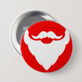 Kerstman baard grafische rode witte kerstknop ronde button 7,6 cm (Voorkant /achterkant)