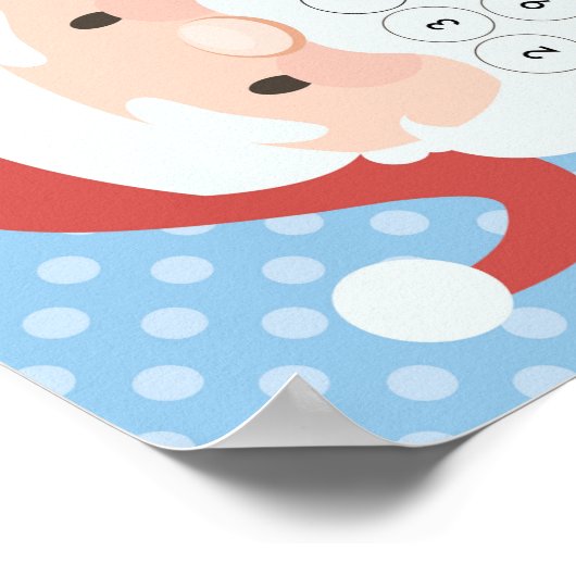 Kerstman Baard Kerst Countdown Adventkalender Poster (Hoek)