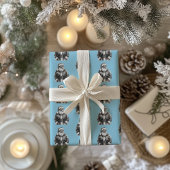 Kerstman Baby Blauw Cadeaupapier