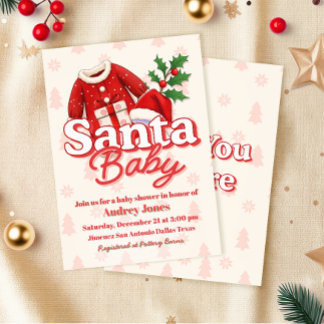 Kerstman Baby Borrel Uitnodiging
