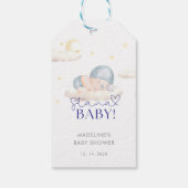 Kerstman Baby Boy Shower Cadeaulabel (Achterkant)