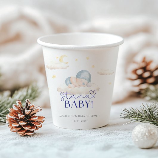 Kerstman Baby Boy Shower Papieren Bekers