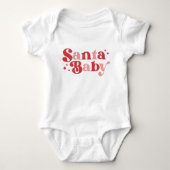 Kerstman Baby Cute Moderne Typografie Script Romper (Voorkant)