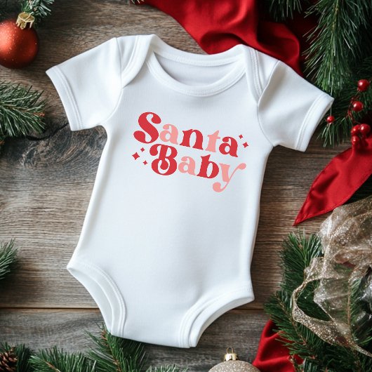 Kerstman Baby Cute Moderne Typografie Script Romper