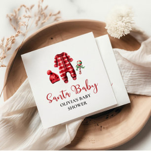 Kerstman Baby Kerst Baby Shower Servet