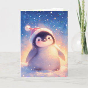 Kerstman Baby Penguin Kaart