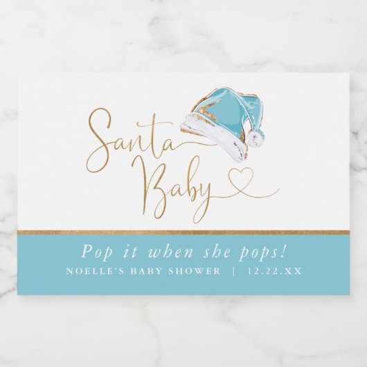 Kerstman Baby Pop het Wanneer Ze Poppen Mini Sparkling Wijnetiket (Enkel label)