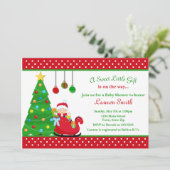 Kerstman Baby shower Uitnodiging Sinterklaas (Staand voorkant)