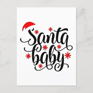 Kerstman Baby Zwangerschapsaankondiging Kerst Kers Uitnodiging Briefkaart