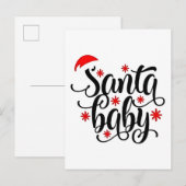 Kerstman Baby Zwangerschapsaankondiging Kerstmis K Uitnodiging Briefkaart (Voorkant / Achterkant)