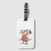 Kerstman bagagelabel dronken (Voorkant (verticaal))