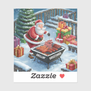 Kerstman Barbecue Kerstmis Sticker