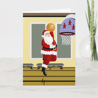 Kerstman Basketbal Feestdagen Kaart