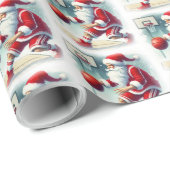 Kerstman Basketbal Speler Kerstmis Cadeaupapier (Rol Hoek)