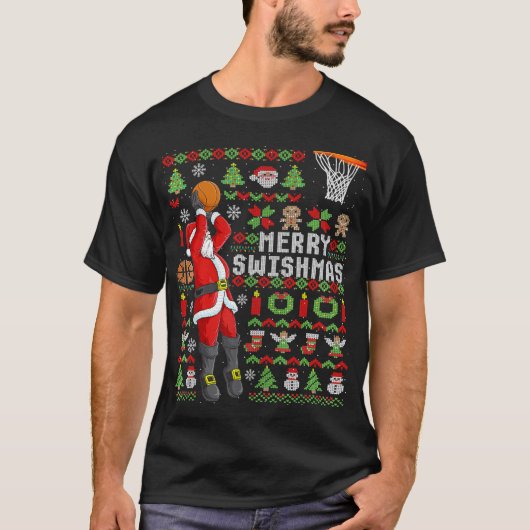 Kerstman basketbalspeler - Slam Dunk Ugly T-shirt (Voorkant)