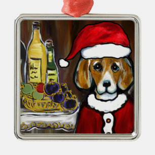 KERSTMAN BEAGLE METALEN ORNAMENT