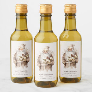 Kerstman begunstigt wijn fles etiketten