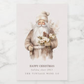 Kerstman begunstigt wijn fles etiketten (Enkel label)