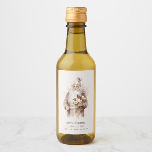 Kerstman begunstigt wijn fles etiketten (Voorkant)