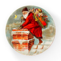  kerstman beklimmen de schoorsteen omlaag