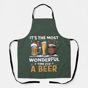Kerstman Bier Kerstfeest Drinken Familie Cadeaus Schort