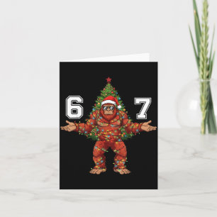 Kerstman Bigfoot 67 Kerstboom Kerstlichten Grappig Kaart