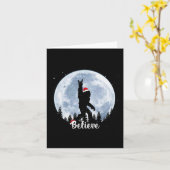 Kerstman bigfoot kerst rock roll sasquatch geloof kaart (Gele Bloem)