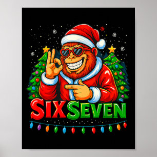 Kerstman Bigfoot Kerst Sasquatch 67 Grappige Meme Poster
