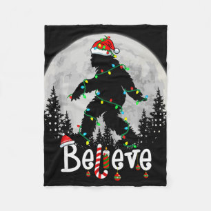 Kerstman Bigfoot Kerst Sasquatch Geloof Xmas Manne Fleece Deken