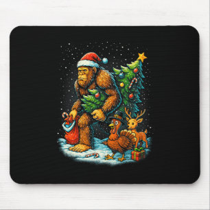 Kerstman Bigfoot Kerstboom Kalkoen Rendier Bedankt Muismat