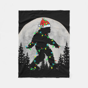 Kerstman Bigfoot Kerstboom Kerstlichten Grappige S Fleece Deken
