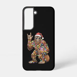Kerstman Bigfoot Kerstverlichting Rock Grappig Samsung Galaxy Hoesje