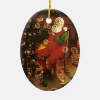 kerstman blaasballetjes keramisch ornament