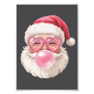 Kerstman Blaast Bubbel Kerstmis Grappig Kerstmis Foto Afdruk