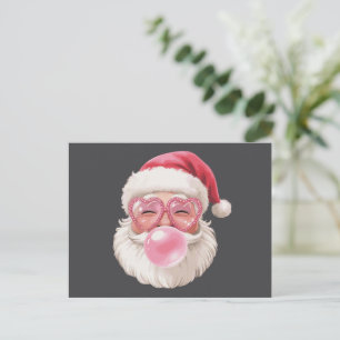 Kerstman Blaast Bubbel Kerstmis Grappige Kerstmis Feestdagenkaart