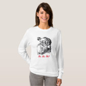  kerstman: Black White Red Kerstmis T-shirt (Voorkant volledig)