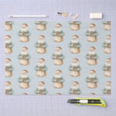 Kerstman Blauw Groen Tissuepapier (Craft)