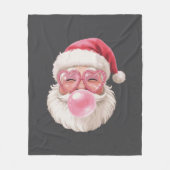 Kerstman Blowing Bubble Kerstmis Grappige Kerstmis Fleece Deken (Voorkant)