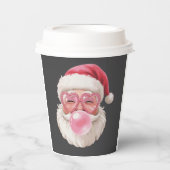 Kerstman Blowing Bubble Kerstmis Grappige Kerstmis Papieren Bekers (Voorkant)