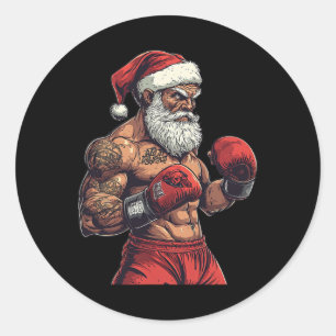 Kerstman Boksen en MMA - Kerst Boksen Ronde Sticker