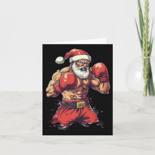 Kerstman boksen en Muay Thai Kaart (Voorkant)