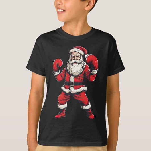 Kerstman Boksen Kickboksen Kerstmarkt T-shirt (Voorkant)
