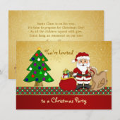 Kerstman, boom, cadeaus Kinder kerstfeest Kaart (Voorkant / Achterkant)