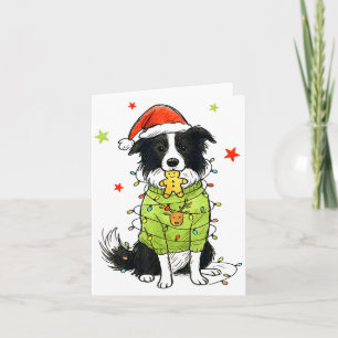 Kerstman Border Collie Kerst Border Collie Hond Mo Kaart