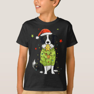 Kerstman Border Collie Kerst Border Collie Hond Mo T-shirt