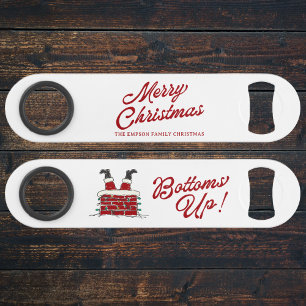 Kerstman Bottoms Up Grappige Kerstvakantie Feestje Speed Flessenopener