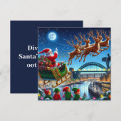 Kerstman boven de Toon Feestdagenkaart (Voorkant / Achterkant)