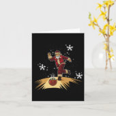 Kerstman Bowling - Kerstcadeau voor je bal Kaart (Gele Bloem)