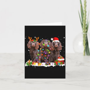 Kerstman Boykin Spaniel Hond Mooi Rendier Kerstmis Kaart