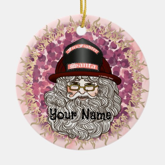 Kerstman brandweerman ornament (Voorkant)